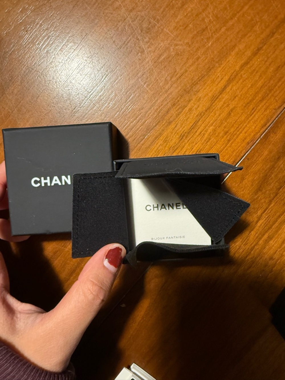 CHANEL Black Jewelry Box with Branded Card